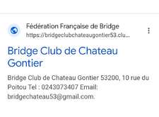 Site Internet Bridge Club Chateau Gontier